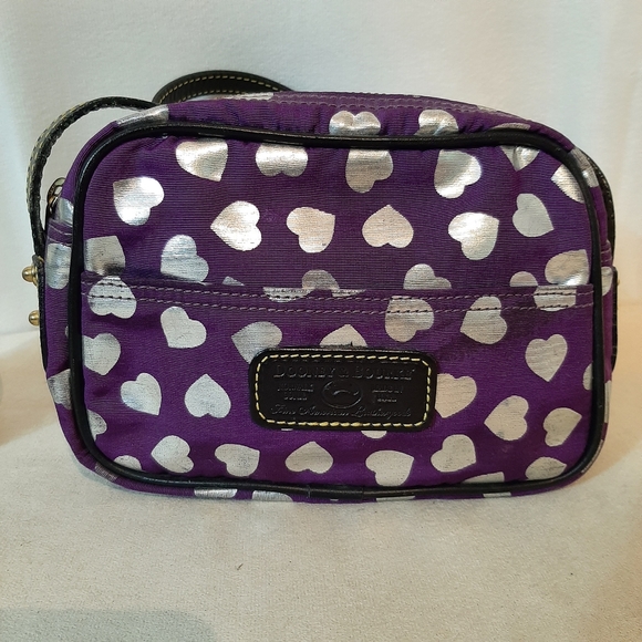 Dooney Bourke Purple Silver Hearts Bag - Picture 2 of 14